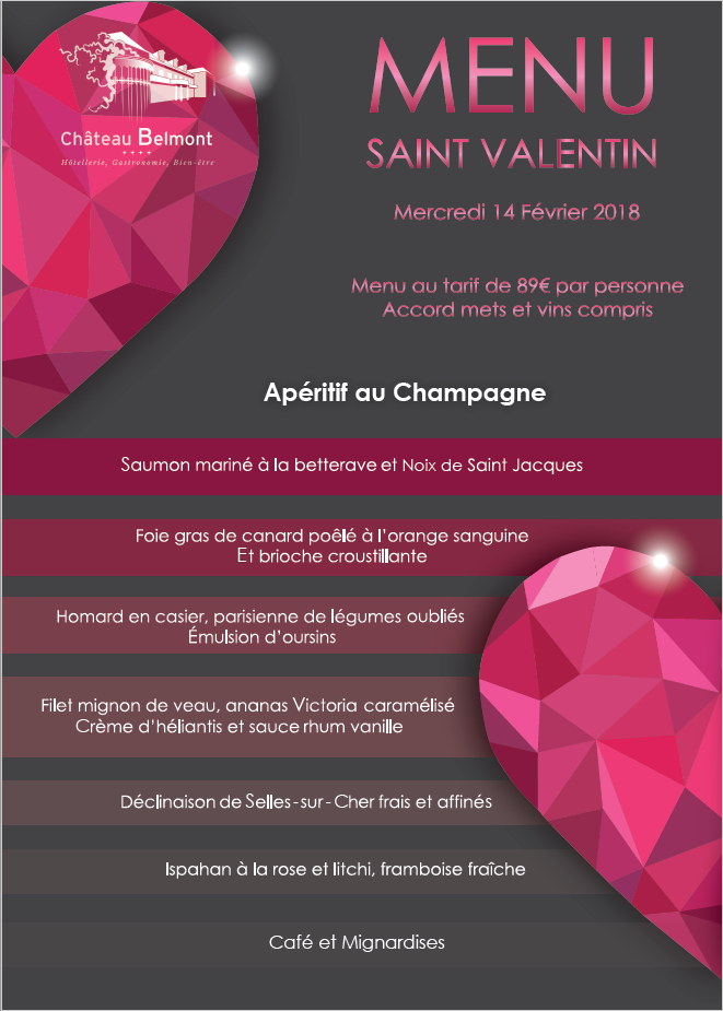 Menu St Valentin